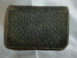 Sweet Antique Tiny Green Pebbled leather  Wallet / Coin Purse 1890&#39;s - £11.62 GBP