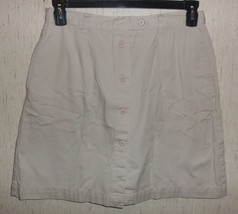 Excellent Womens Basic Editions Beige Button Front Skort Size 12 - £14.63 GBP