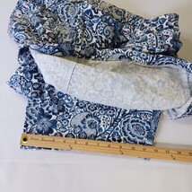 Elastic Waist Women's 14 Blue/White Cotton Blend Floral Pull-On Skirt Waist 36" image 7