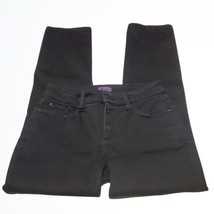NYDJ Dark Black Mid Rise Legging Fit Soft Skinny Jeans Size 6 Waist 28.5 Inches - £30.37 GBP