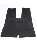 NYDJ Dark Black Mid Rise Legging Fit Soft Skinny Jeans Size 6 Waist 28.5 Inches - £30.37 GBP