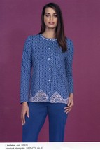 Pijama Abierto de Mujer Con Botones Manga Larga Algodón Cálido Linclalor 92511 - $35.40