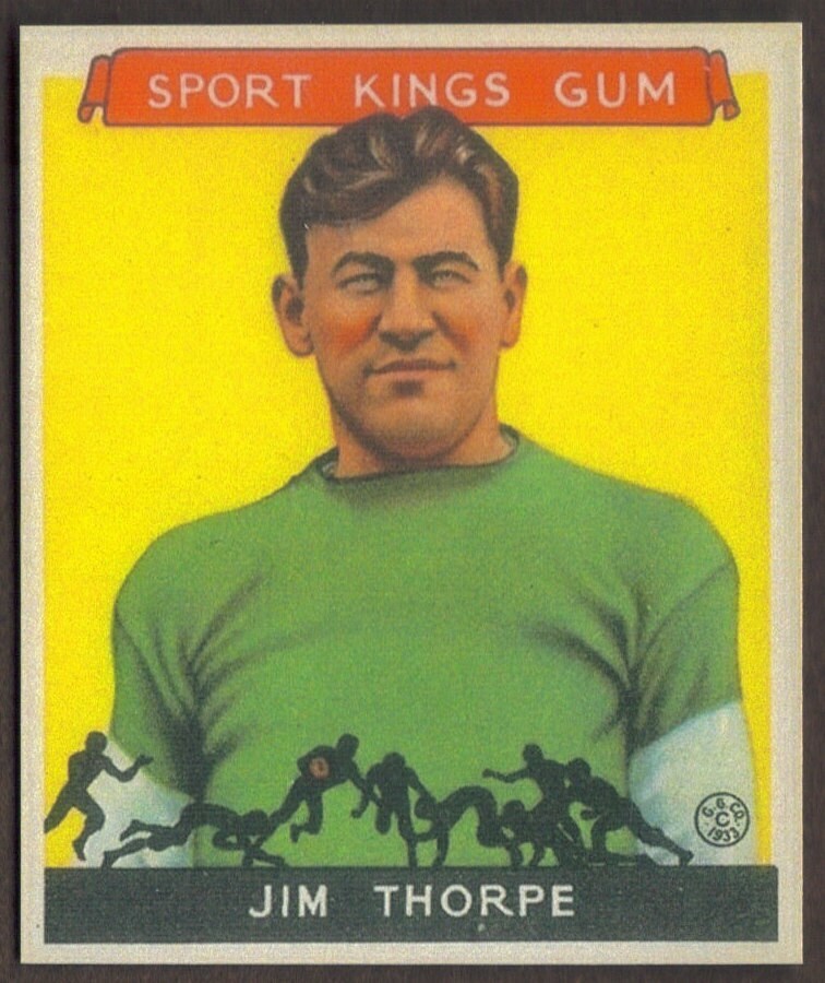JIM THORPE Novelty RP Card 6 Sport Kings Football 1933 G Free Shipping