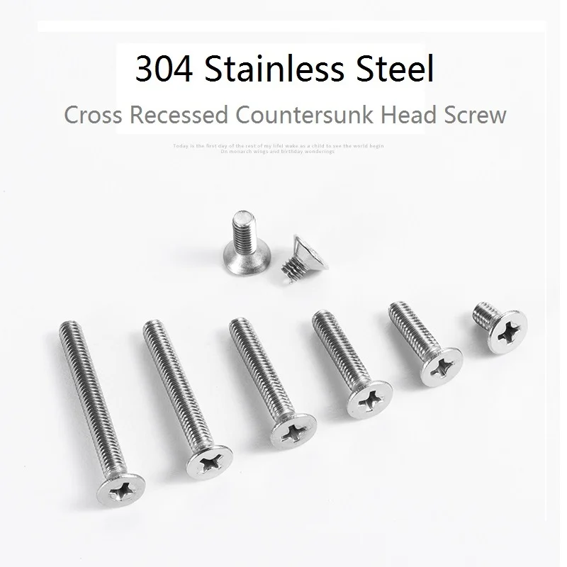 M6 304 stainless steel cross recessed countersunk head screws m6 8 10 30 50 80 100 thumb200