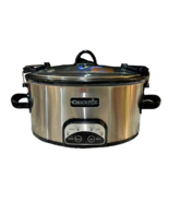 Crock Pot 6 QT Slow Cooker Programmable Locks Carry Oval Stainless SCCPV... - £26.24 GBP