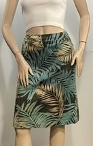 NINE &amp; COMPANY Stretch Palm/Banana Leaf Print Skirt (Size 8) - £11.80 GBP