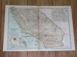 1902 Antique Dated Map Of Southern California Los Angeles San Diego / Yosemite - £24.53 GBP