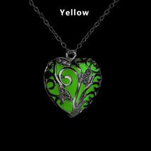 Fashion Glow In The Dark Alloy Magical Fairy Luminous Hollow Heart Pendant Neckl - £7.06 GBP+
