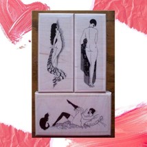 3 Naughty French Ladies new mounted rubber stamps - £19.65 GBP