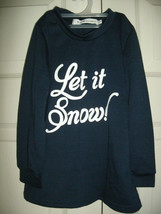 NEW Toddler sz 3/4T &quot;Let It Snow&quot; Graphic Tee navy blue t-shirt long sle... - $6.95