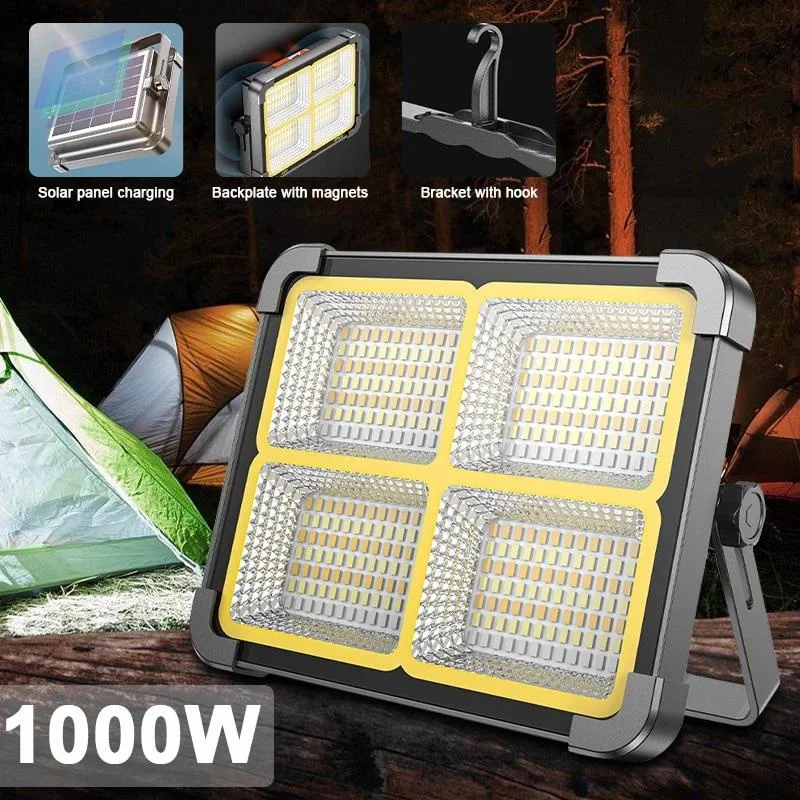 336LED solar outdoor concentrating flood light portable 4 modes work light water - £164.12 GBP