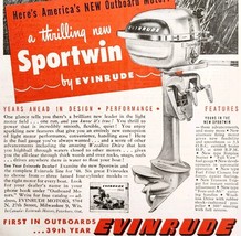 1948 Evinrude Sportwin Outboard Motor Advertisement Boating Fishing Vtg ... - $19.99
