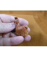 Y-LLA-SI-37) baby red LLAMA carving SOAPSTONE stone PERU FIGURINE I love... - $156.23 MXN