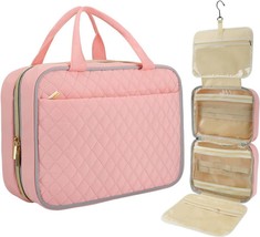 Travel Toiletry Bag,Hanging Toiletry Bag with Hook, Makeup Travel Organizer Pink - £13.91 GBP