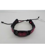 Best Friend Tribal Bracelet Black Leather Cuff Dark Pink Heart Peace Adj... - $7.99