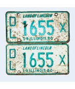 1980 United States Illinois Land of Lincoln Dealer License Plate DL 1655 X - £20.29 GBP