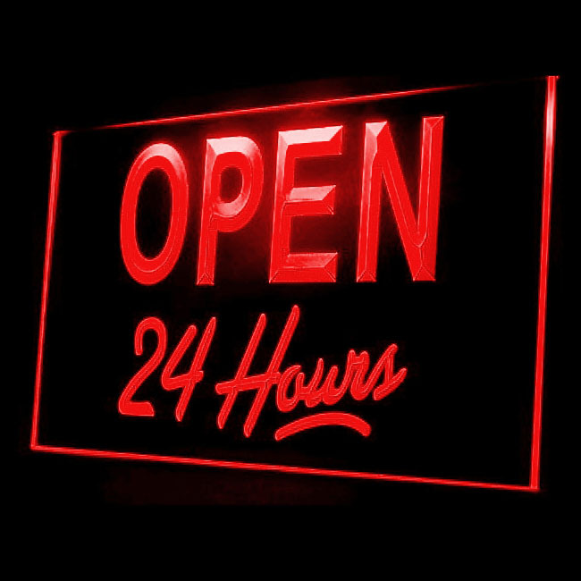 110022B Open for 24 Hours Beer Bar Business Motel Banking Liquor LED Lig... - $21.99