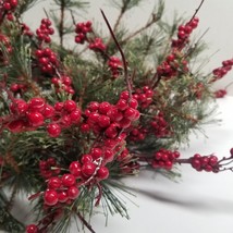 Artificial Christmas Garland Pine And Red Berries Winter Holiday Decor 6... - $35.94
