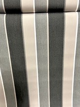 20 Yds Sunbrella Shade Fabric Awning Clinton Granite 4888 Striped Waterproof 46&quot; - £160.72 GBP