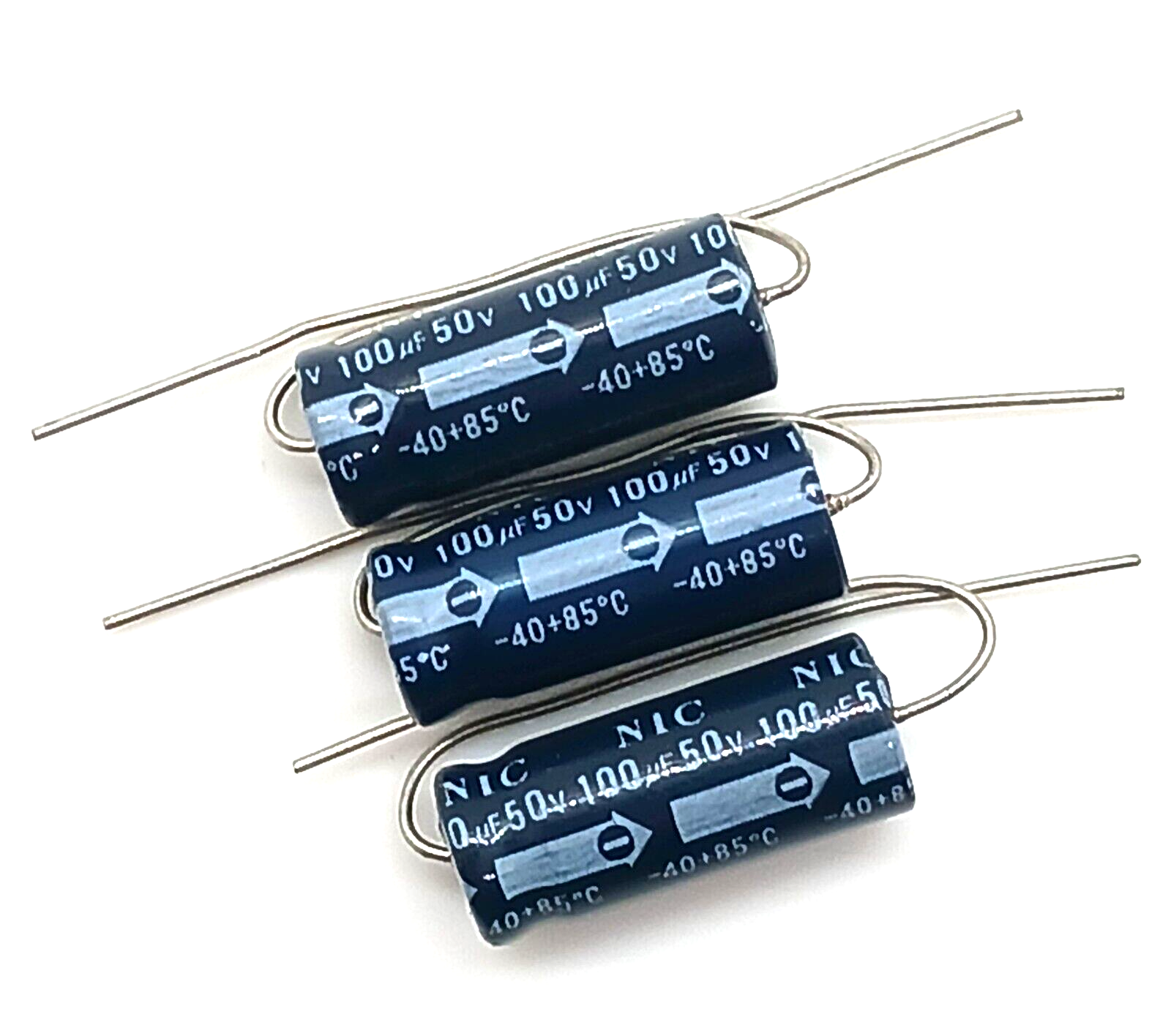 NIC 8643 100uf 50V Capacitor 3 Pc Lot - $4.99