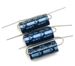 NIC 8643 100uf 50V Capacitor 3 Pc Lot - £3.90 GBP