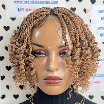 Kinky Twist Short Curls Curly Senegalese Twists Braid Braided Lace Closure Wigs  - £134.22 GBP