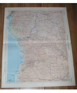 1956 VINTAGE MAP OF ANGOLA CONGO ZAIRE GABON CAMEROON AFRICA / SCALE 1:5... - $33.25