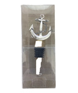 Chrome Colored Anchor Bottle Stopper Boxed 4 inches long - $7.93