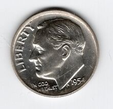 1954 D Roosevelt Dime BU Uncirculated Mint State 90% Silver 10c US Coin - $10.40
