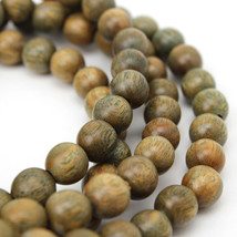 Buddhist 8mm 108 Natural Green Sandalwood Prayer Malas Bracelets Fragrant Wooden - £11.60 GBP