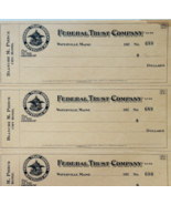 1920 Federal Trust Checks Lot of 3 City Hotel Waterville Maine 688-690 F... - $562.22 MXN