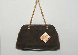 Victoria&#39;s Secret Brown Faux Fur &quot;Rapture&quot; Shoulder Handbag With Tag Euc - £10.94 GBP
