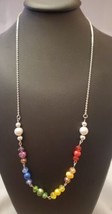 Handmade Fashion 18&quot; Rainbow Crystal FW Pearls &amp; Bead Necklace With 2&quot; Extender - £10.24 GBP