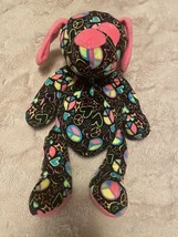 ganz stuffed animals dog Justice Neon Hearts Peace Love Pink/Black - £10.97 GBP