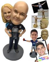 Personalized Bobblehead Super Policeman And Happy Bride Posing For A Picture - W - £124.67 GBP