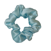 100% Mulberry Silk Hair Scrunchie Light Blue Pastel Ponytail Holder for ... - £7.59 GBP