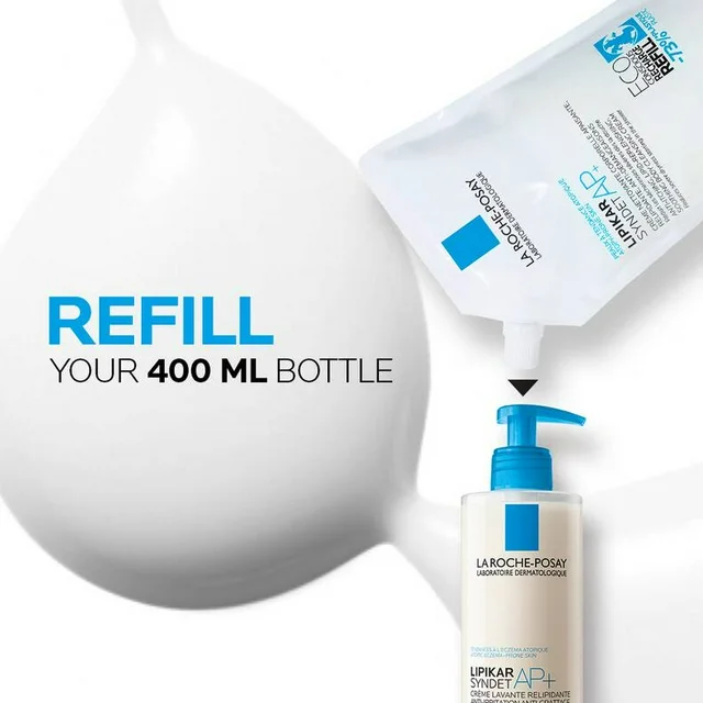 La Roche-Posay Lipikar Syndet AP+ Face and Body Cream Wash 400ml Refill - $559.32 MXN