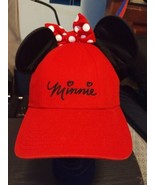 Disney Minnie Mouse Red Adult Hat Baseball Cap with Ears Snapback  - £10.55 GBP