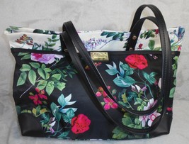 Calvin Klein Floral Fabric Medium Purse Satchel Handbag Pockets Double S... - $18.69
