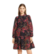 Women Dress Maia Womens Long Sleeve Floral Shift Dress Size 12 Black - $54.30 CAD