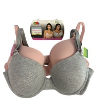 Fruit Of The Loom Womens Comfort Cotton 2 Pack T-Shirt Bras Medium Pink ... - $24.70