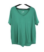 Women&#39;s Plus Size V Neck T-shirt GREEN Super Soft Curved Hem Terra &amp; Sky... - £15.94 GBP