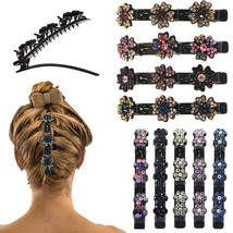 9 Pcs Sparkling Crystal Stone Braided Hair Clips for Women - Hair Styling Clips - £8.24 GBP