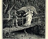 The Hermit, Angel and Guide Wood Cut Engraving Thomas Bewick 1804 Willia... - $98.90