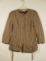 John Meyer of Norwich Striped Wool Tweed Button Up Jacket Coat sz 14 60s... - £31.38 GBP