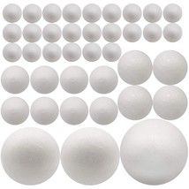 39 Pack Craft Foam Balls, 5 Sizes Including 2-7.8 In, Polystyrene Smooth... - £36.33 GBP