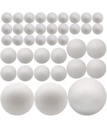 39 Pack Craft Foam Balls, 5 Sizes Including 2-7.8 In, Polystyrene Smooth... - £36.03 GBP
