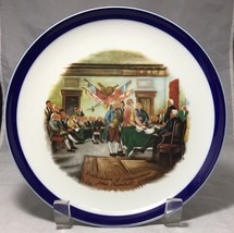 Bicentennial Declaration Of Independence Blue Rim salad Plate 7.5&quot;  - £5.51 GBP