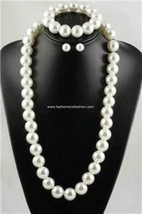 1 Set Faux Pearl:Long Necklace,28&quot;+Bracelet+Earrings;Pearl Size:10mm to 20 mm - £9.24 GBP+