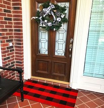 Ukeler Christmas Layering Farmhouse Door Mat Outdoor- Durable And Washable - £35.54 GBP